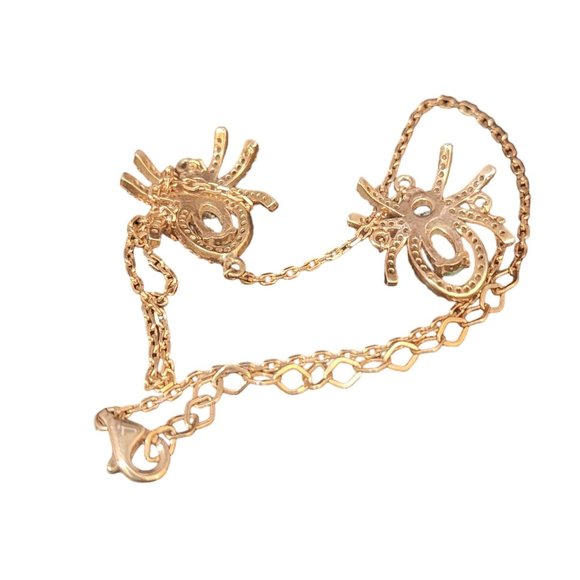 Vintage Pink Vermeil Over Sterling Spider Wristlet (A4057) - Picture 6 of 7